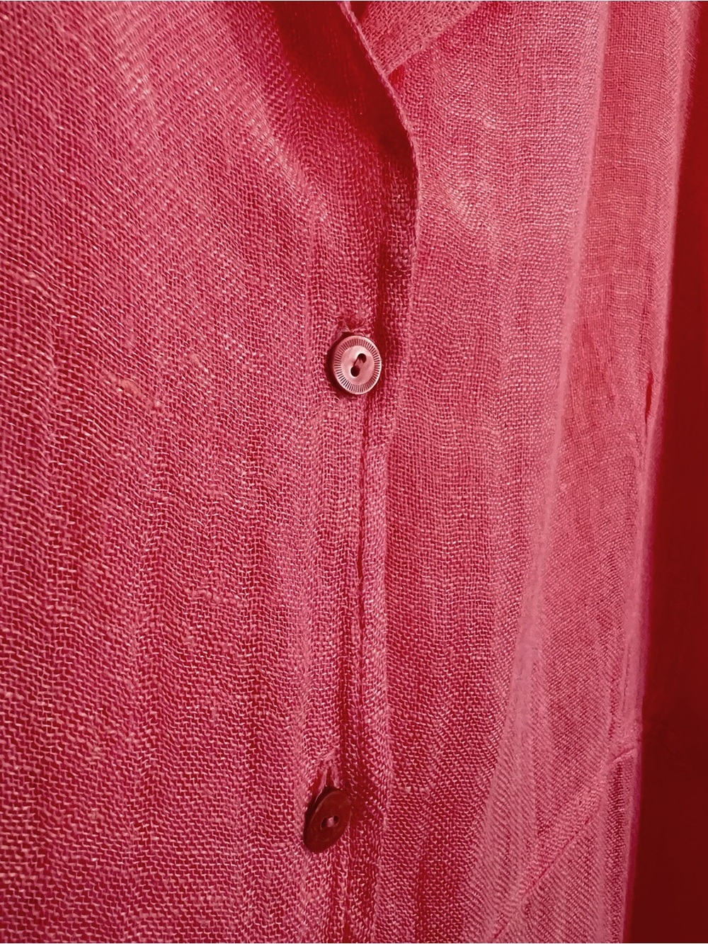 Eileen Fisher Coral Linen Tunic Duster Top Gauze 3X - Picture 6 of 9